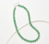 Affinity Gems Opaque Round Gemstone Beaded Green Necklace Sterling